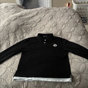 Chrome Hearts Black Polo with White crosses